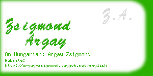 zsigmond argay business card